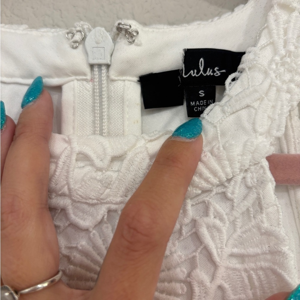 NWOT Lulus Love Poem Ivory Lace Mini Dress - Picture 6 of 9